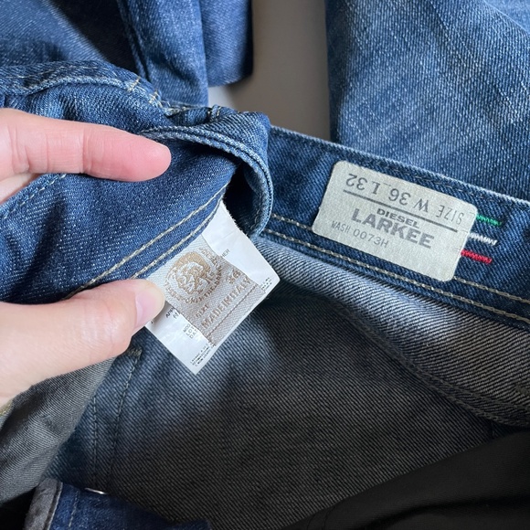 Diesel Larkee Straight Fit Button Fly Italy Made Jeans - Men's Size 36*32 - Blue - Picture 6 of 11
